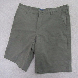 GSTR‎ Mens Chino Shorts 34 x 10 Gray Stretch Flat Front Bermuda Flat Front